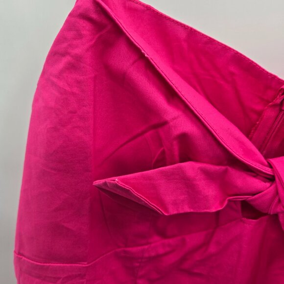 Lush Hot Pink/Fushia Slit Bow Adjustable Straps Cotton Maxi Dress Large - Picture 5 of 9